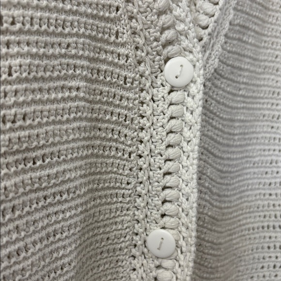 Vince White Knit Cardigan - women’s large - 100% cotton - loose knit - Picture 3 of 5
